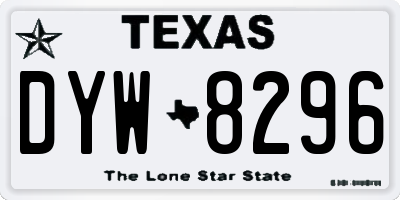 TX license plate DYW8296