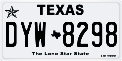 TX license plate DYW8298