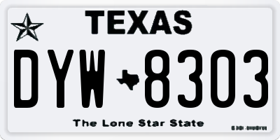TX license plate DYW8303