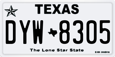 TX license plate DYW8305