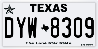 TX license plate DYW8309