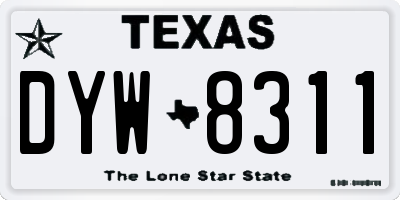 TX license plate DYW8311