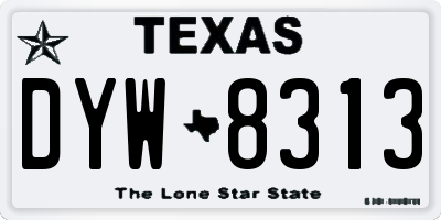 TX license plate DYW8313