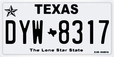 TX license plate DYW8317