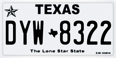 TX license plate DYW8322