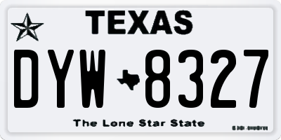 TX license plate DYW8327