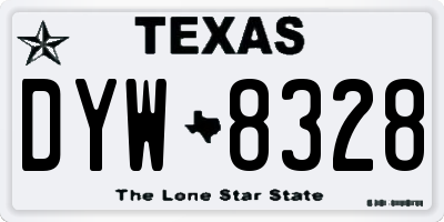 TX license plate DYW8328