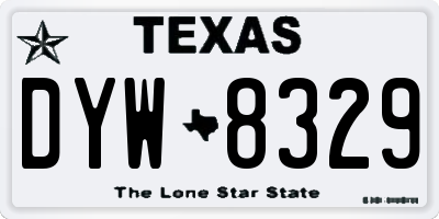 TX license plate DYW8329