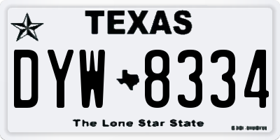 TX license plate DYW8334