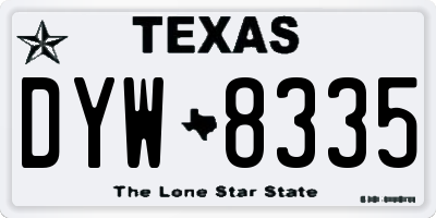 TX license plate DYW8335
