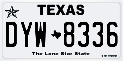 TX license plate DYW8336