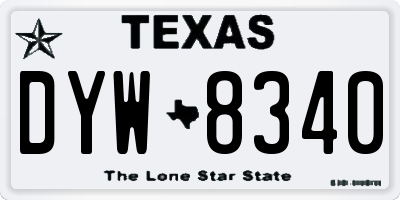 TX license plate DYW8340