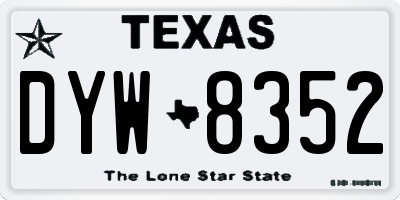 TX license plate DYW8352