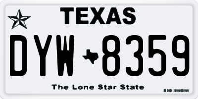 TX license plate DYW8359