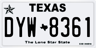TX license plate DYW8361