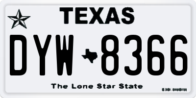 TX license plate DYW8366