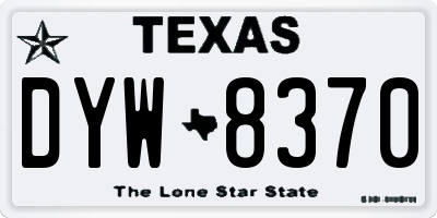 TX license plate DYW8370