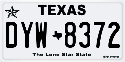 TX license plate DYW8372