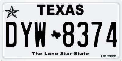 TX license plate DYW8374