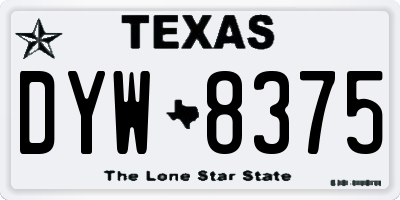 TX license plate DYW8375