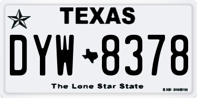 TX license plate DYW8378
