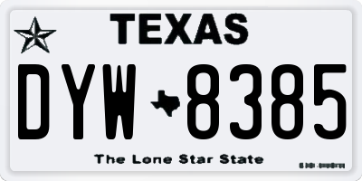 TX license plate DYW8385
