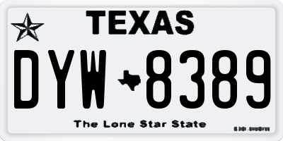 TX license plate DYW8389