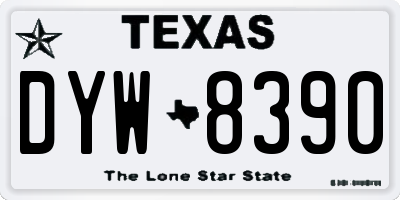 TX license plate DYW8390