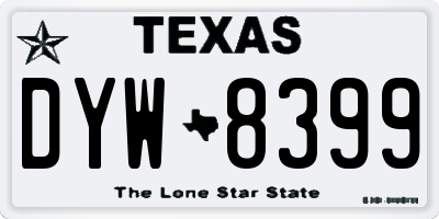 TX license plate DYW8399