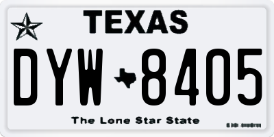 TX license plate DYW8405