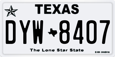 TX license plate DYW8407