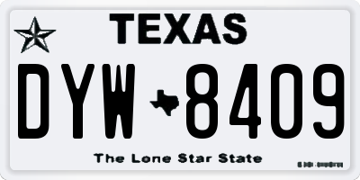 TX license plate DYW8409