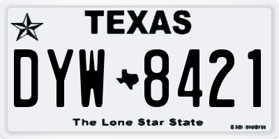 TX license plate DYW8421