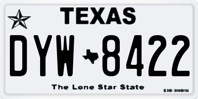 TX license plate DYW8422