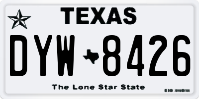 TX license plate DYW8426