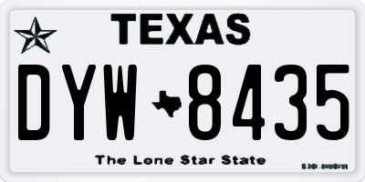 TX license plate DYW8435