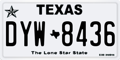 TX license plate DYW8436