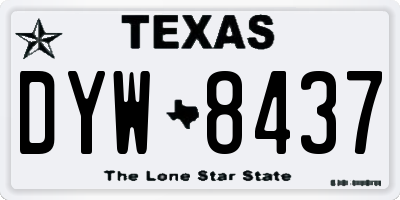 TX license plate DYW8437