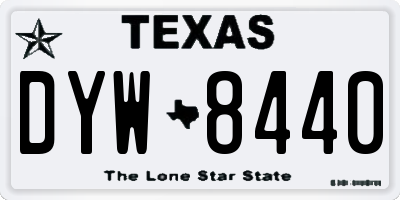 TX license plate DYW8440