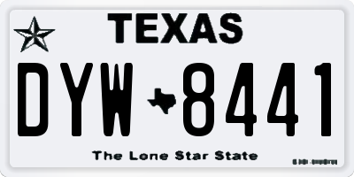 TX license plate DYW8441
