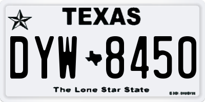 TX license plate DYW8450