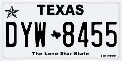TX license plate DYW8455