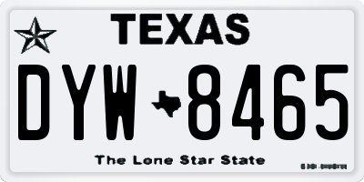 TX license plate DYW8465