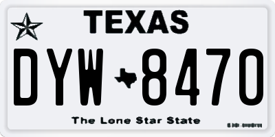 TX license plate DYW8470