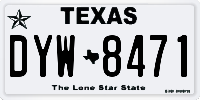 TX license plate DYW8471