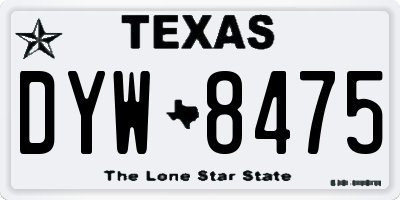 TX license plate DYW8475