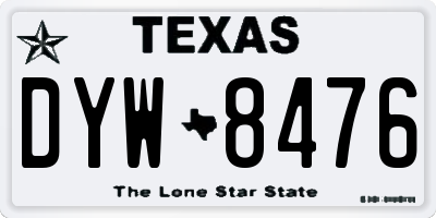TX license plate DYW8476