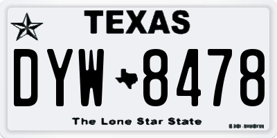 TX license plate DYW8478