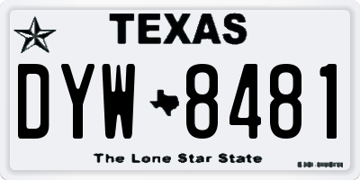 TX license plate DYW8481
