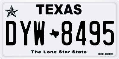 TX license plate DYW8495